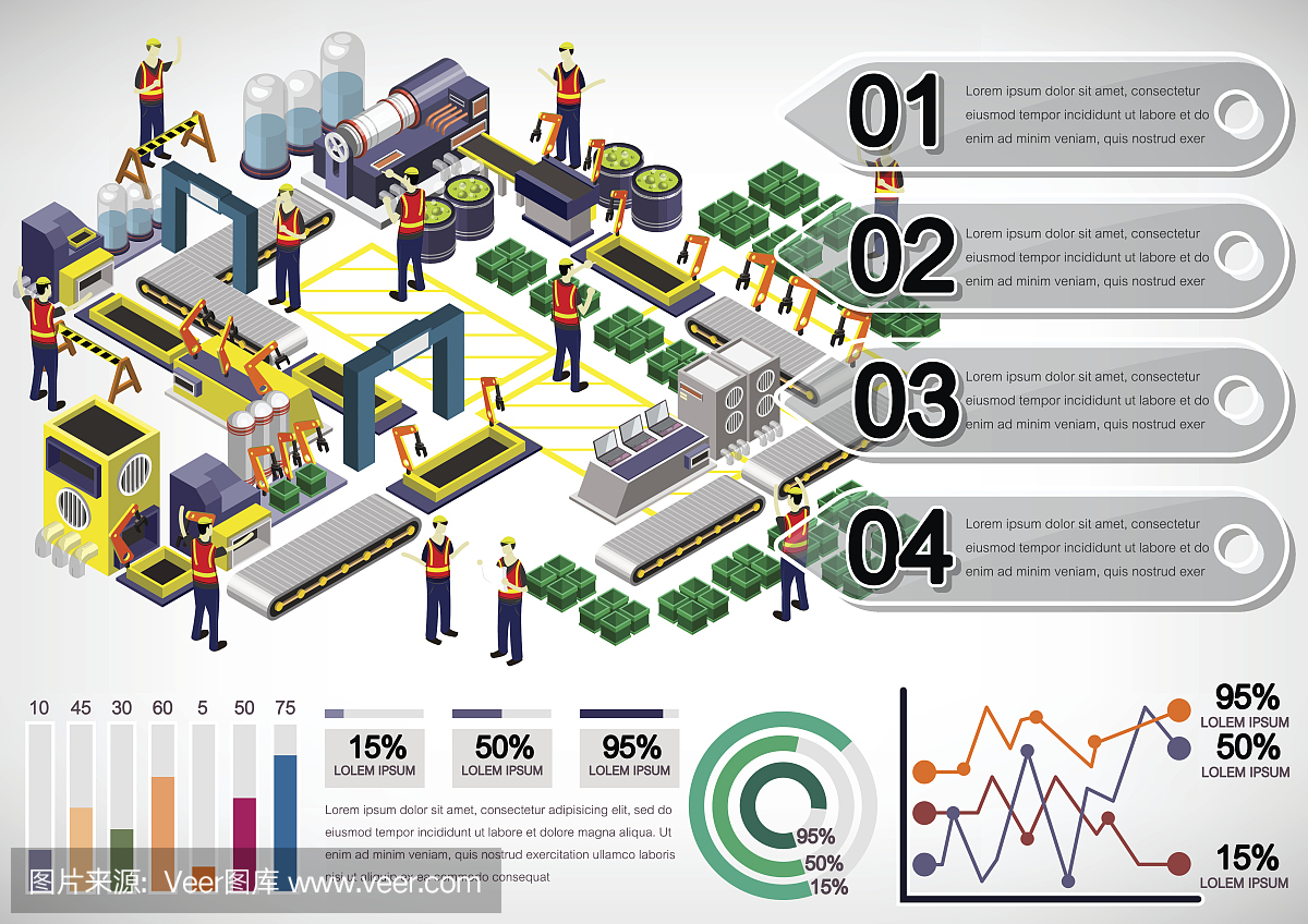 說明信息圖形工廠設(shè)備的概念